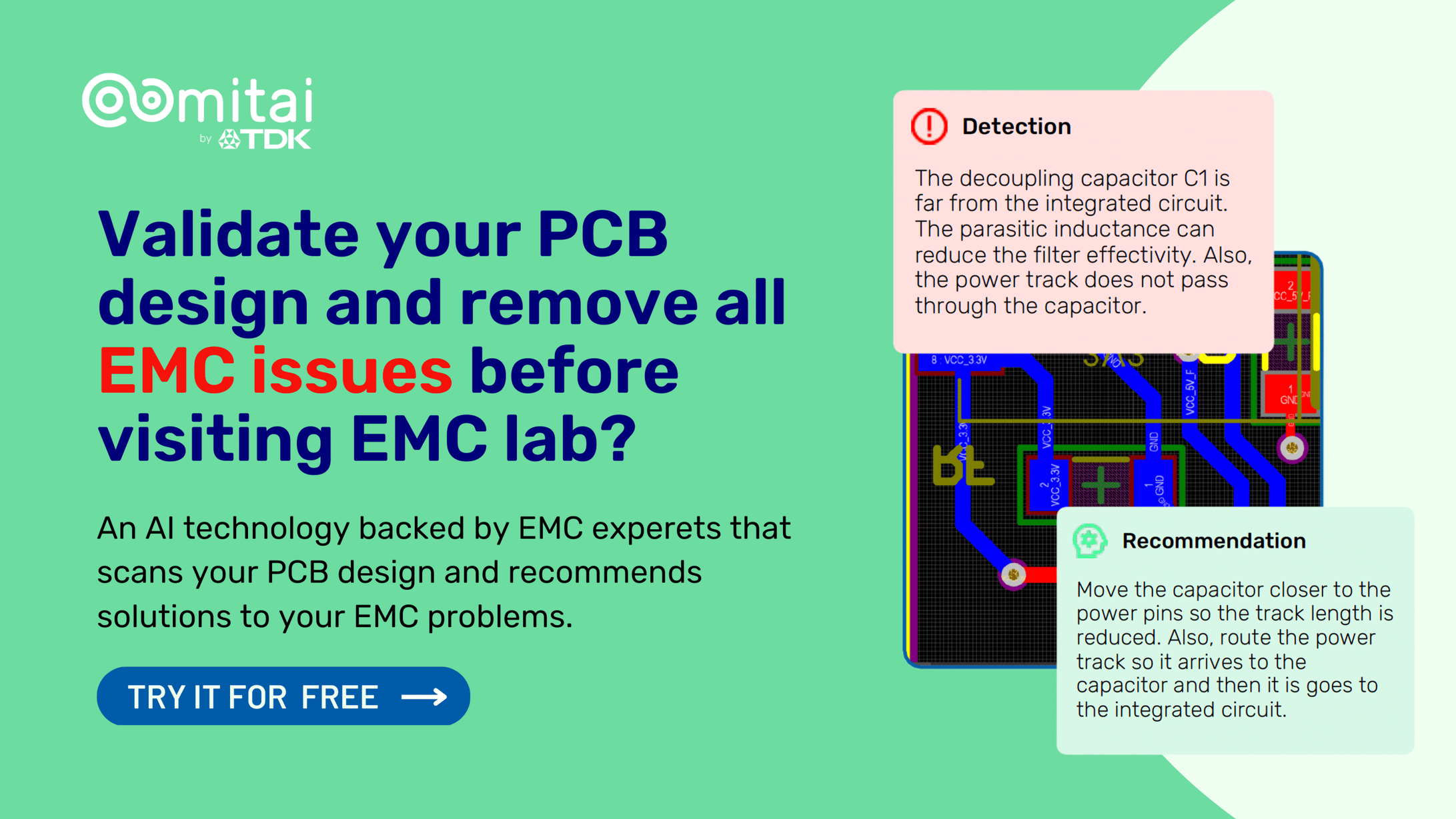 60% of PCB boards fail EMC compliance tests the first time!